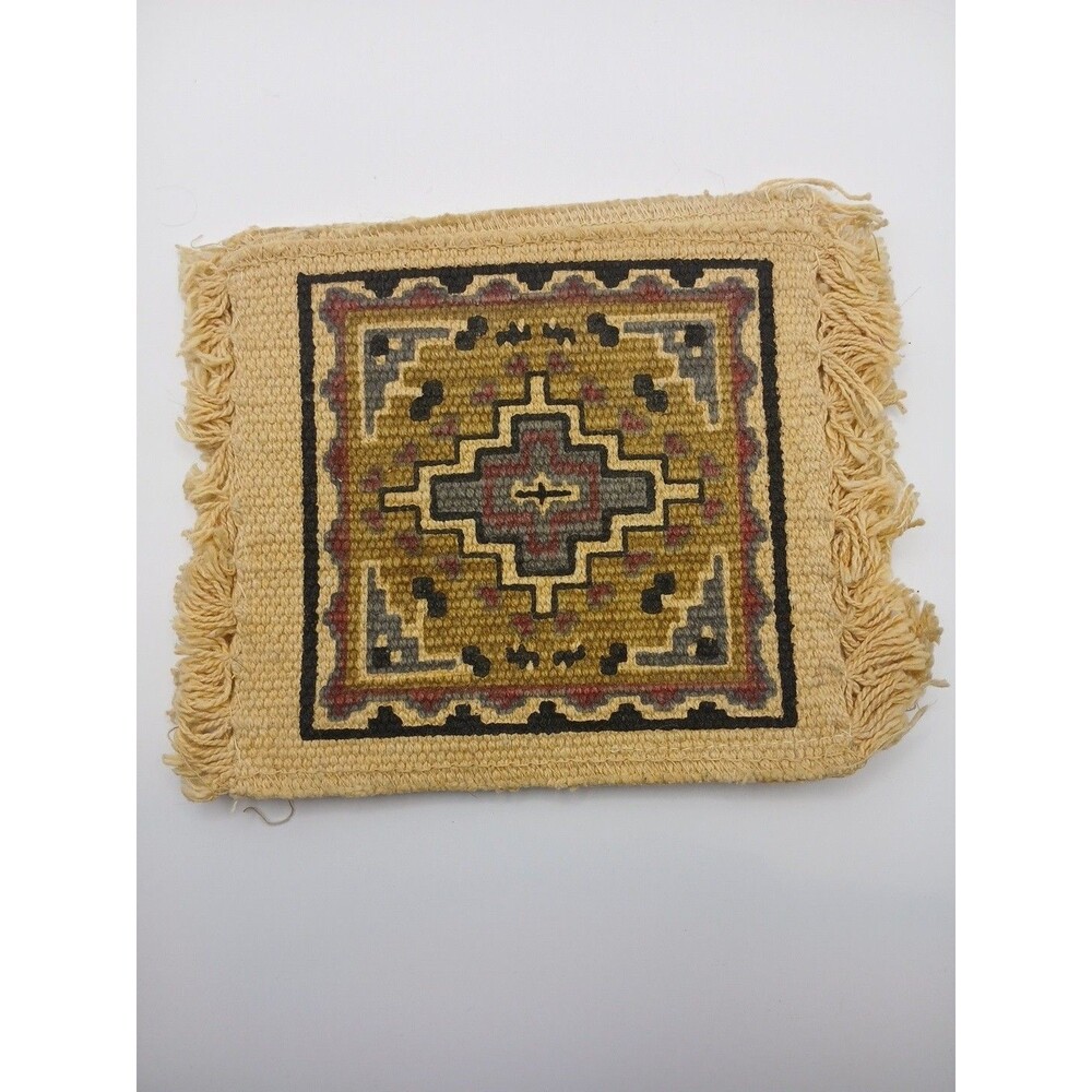 Set of 5 Southwest El Paso Saddle Blanket Co. Woven Cotton Mats Large Coasters - Picture 4 of 6